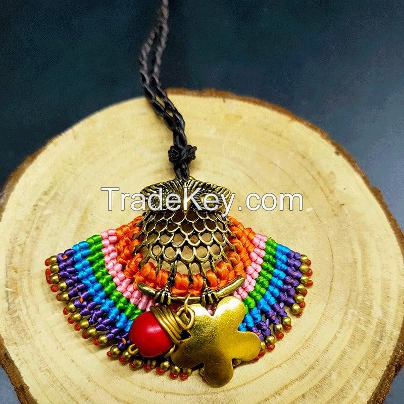 Boho Style Owl Braiding Pendant Necklace - MCX0123