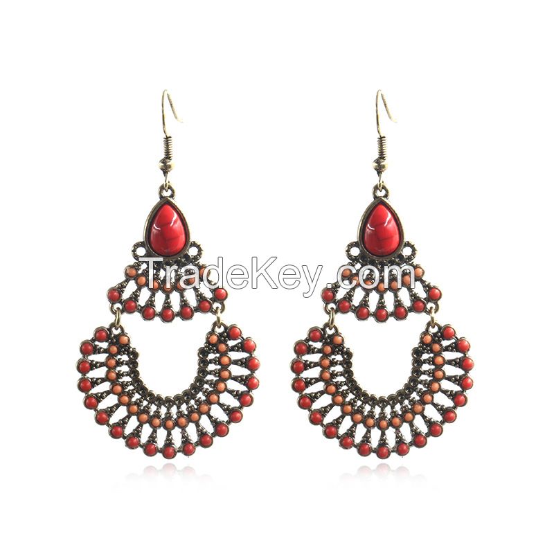 Vintage alloy earrings - HQEF-0604