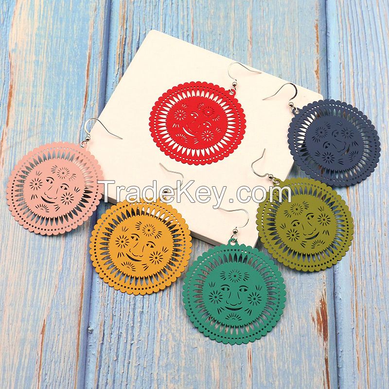 Colorful Stamping earrings - HQEF-1802