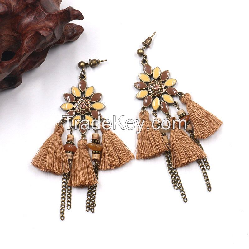 Vintage tassel earrings - HQEF-0092