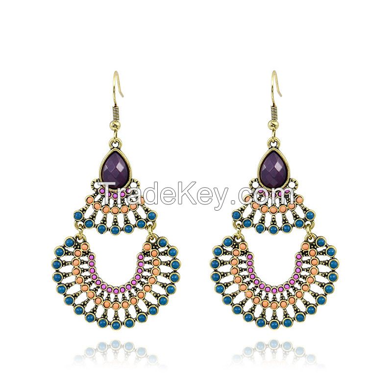 Vintage alloy earrings - HQEF-0604