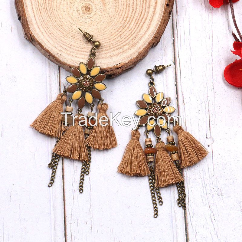 Vintage tassel earrings - HQEF-0092