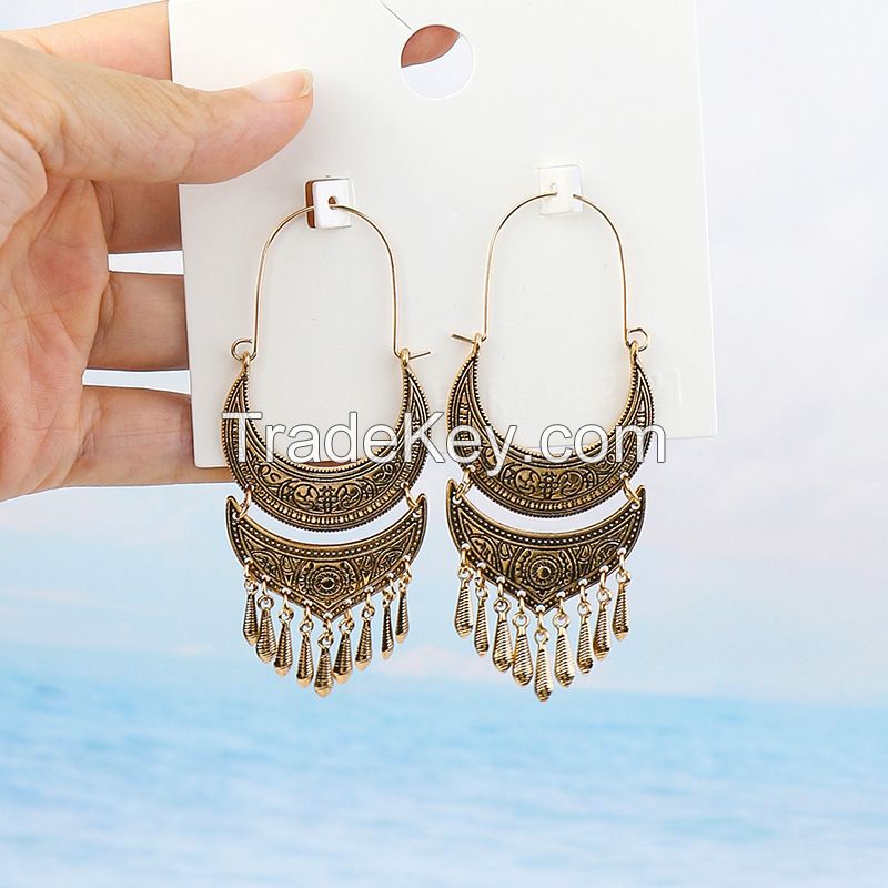 Vintage alloy earrings - HQEF-0501