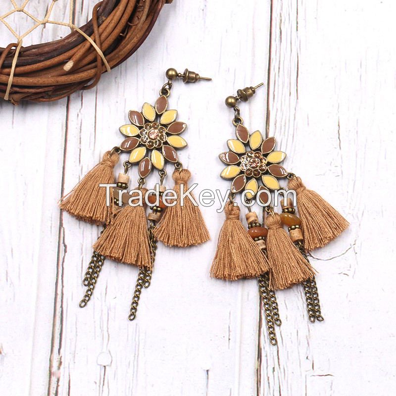 Vintage tassel earrings - HQEF-0092