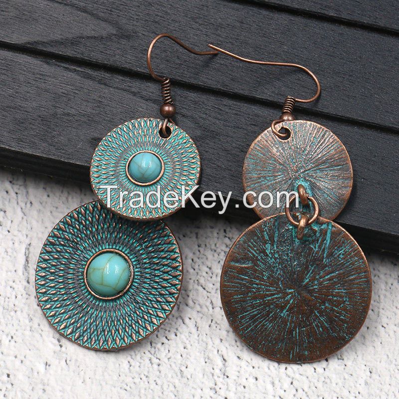 Vintage alloy earrings - HQEF-0658