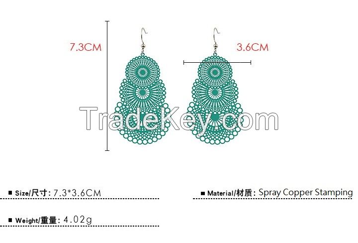 Colorful Stamping earrings - HQEF-1802