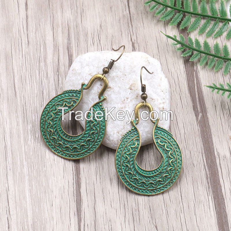 Vintage Alloy Earrings - HQEF-1037