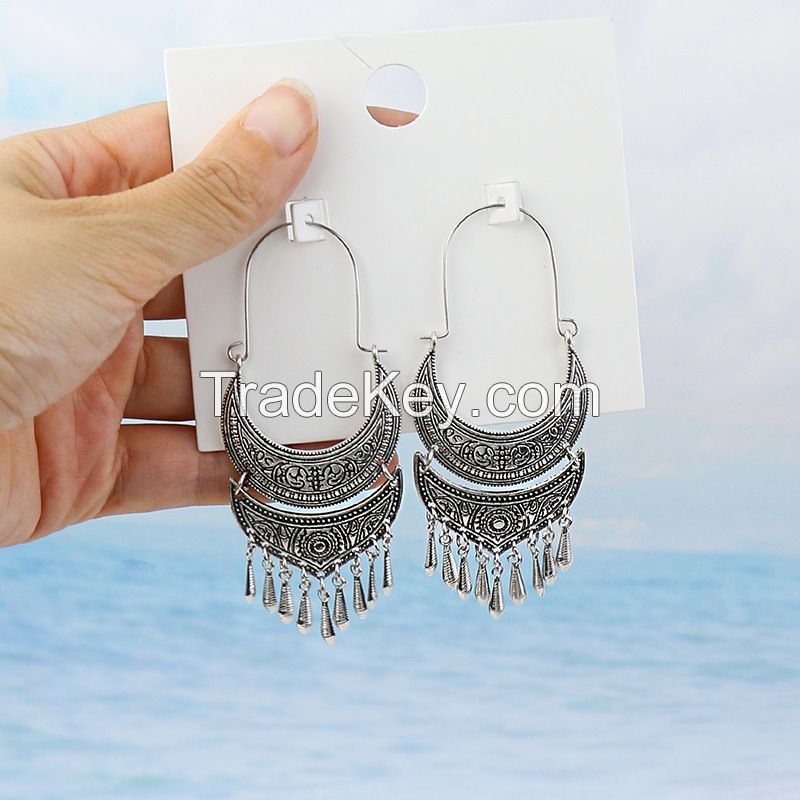 Vintage alloy earrings - HQEF-0501