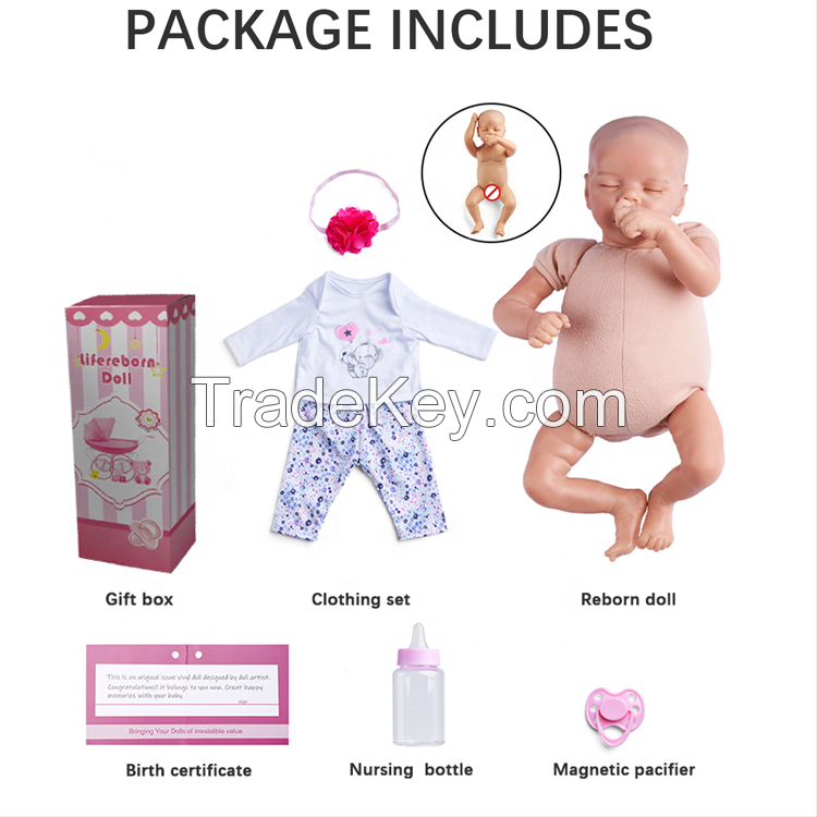 Lifereborn Realistic Soft Silicone Vinyl Doll Reborn Baby Doll Beautiful Fashion doll 18 inch For kids