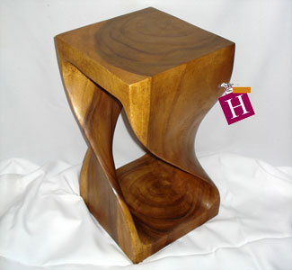 Wooden twisted stool chair