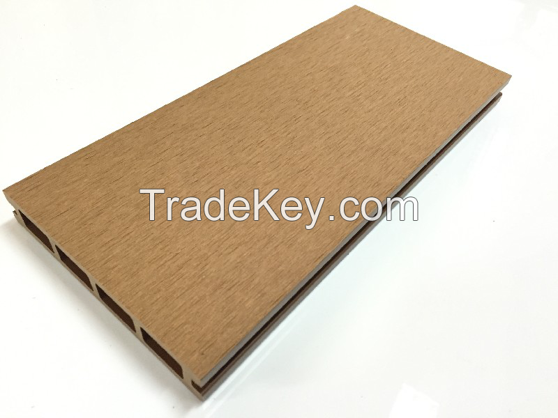 Hollow Flat Surface Wood Plastic Composite Decking Board