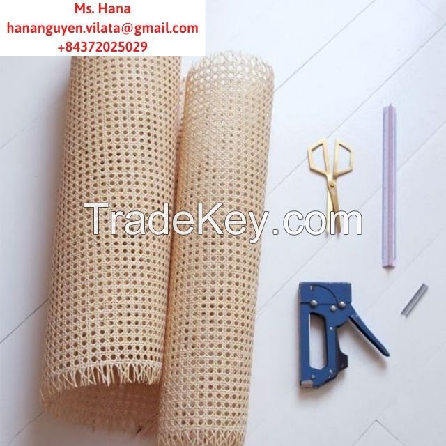 Friendly Hexagon Natural Bleached Open Mesh Webbing Cane (ws: +84372025029)