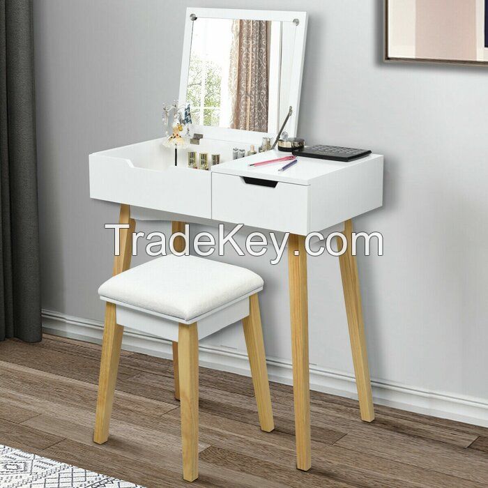 Dressing Table With Mirror Modern Vanity Table Bedroom Storage  Bedroom Furniture Set Vanities Drawers