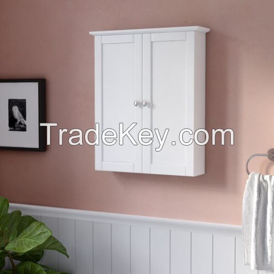 Bathroom Wall Cabinet White Two Door Two Shelves