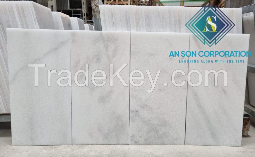 Beautiful Cloudy White Marble Tile Thickness 12mm