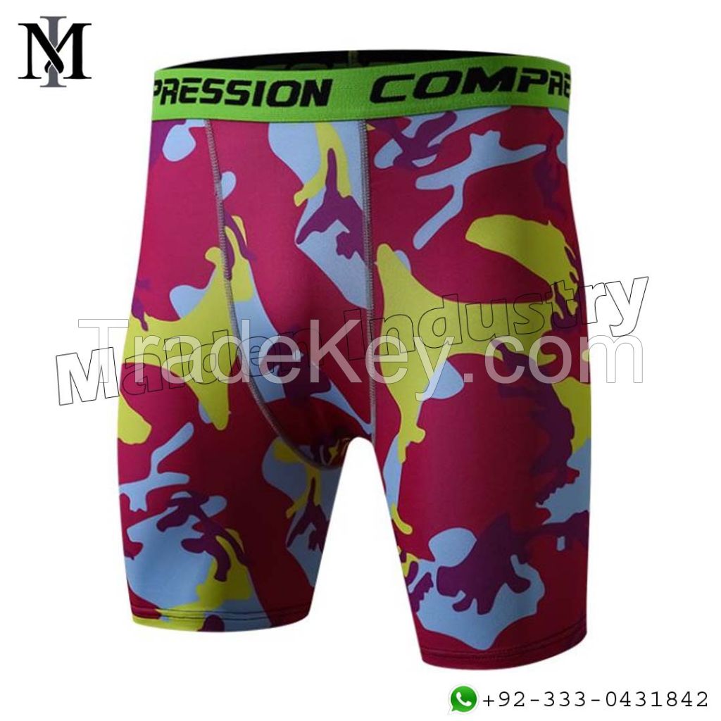 Men's Sublimation Printing Compression Running Shorts