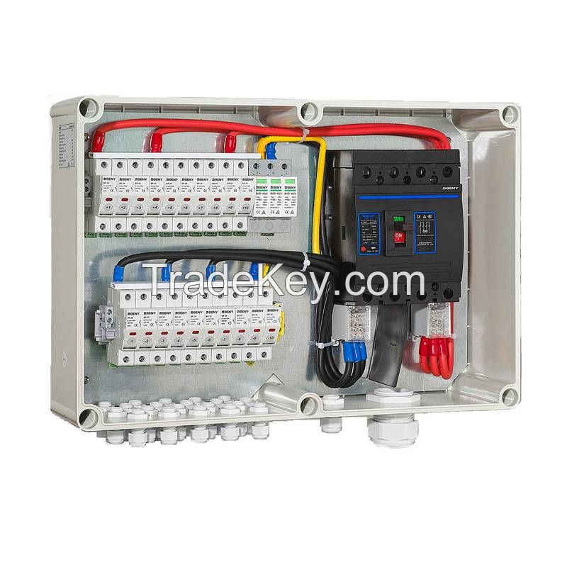 ZJBENY BHS-10/1 1000V DC Solar PV Combiner Box 10 In 1 Out 250A DC Isolator Switch for On/Off Grid Solar Panel System