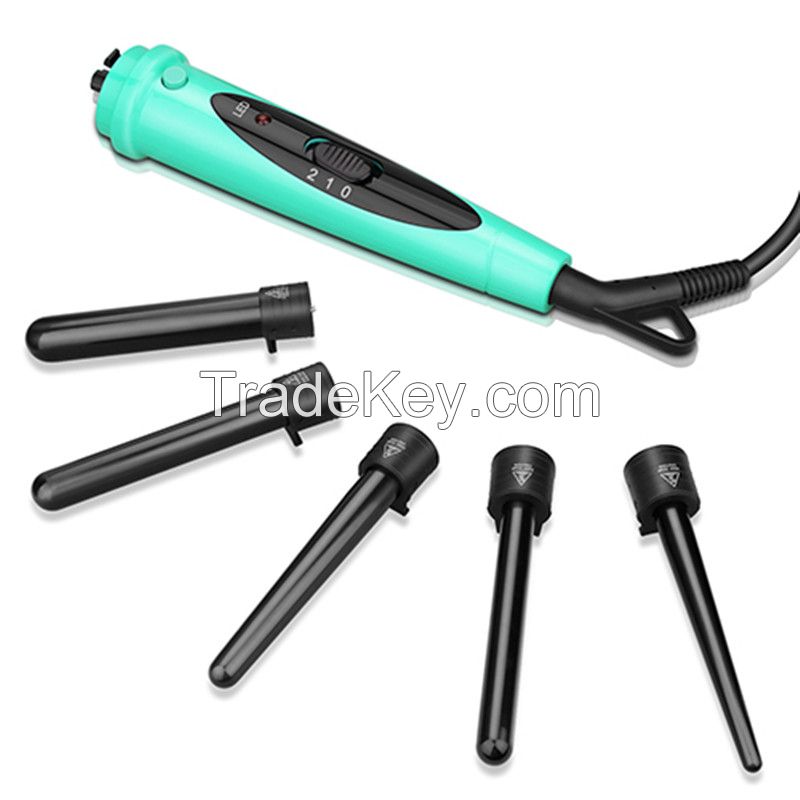 interchangeable 5 in 1 curling iron magic ionic hair curler sets hair roller types oven different types of hair curlers