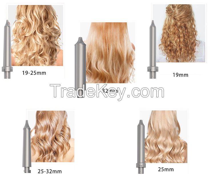 5 adjustable temperature controls With LED Indicator 7 In 1 Interchangeable Curling Set Hair Curler Wand