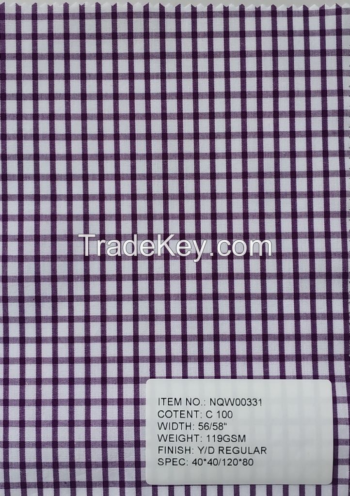 Cotton yarn dyed checks and stripes,