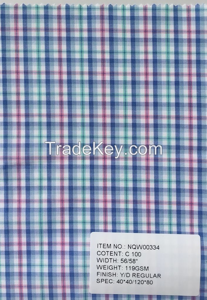 Cotton yarn dyed checks and stripes,