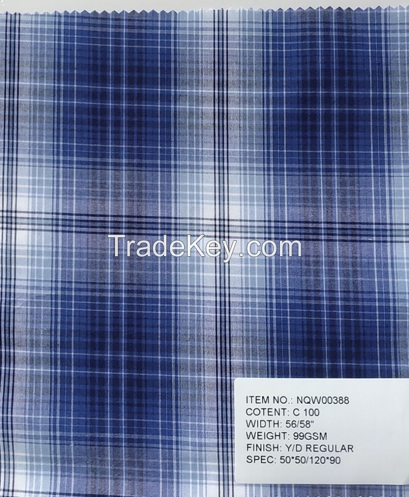 Cotton yarn dyed checks and stripes,