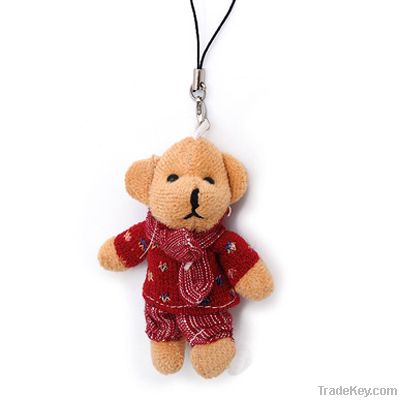 3" Plush small bear keychain toy