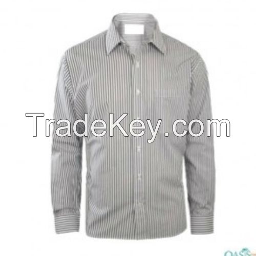 Black and White Striped Formal Shirts