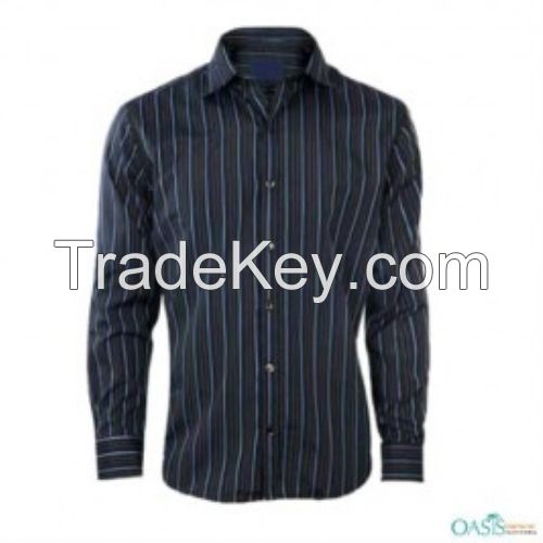 Blue On Black Striped Shirts