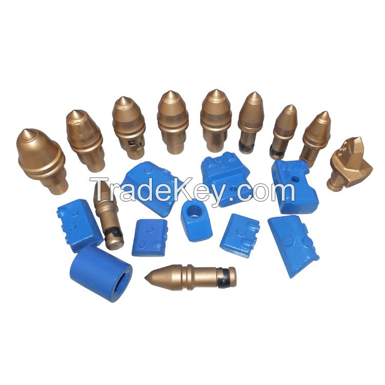 Conical pick tools carbide drill auger teeth round shank cutter bits B47K22H