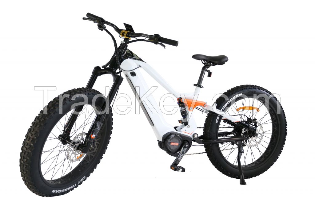 48V 17.5Ah lithium battery 1000W mid motor Bafang M620 dual suspension fat tire 11 speed electric motorcycle/ electric bicycle