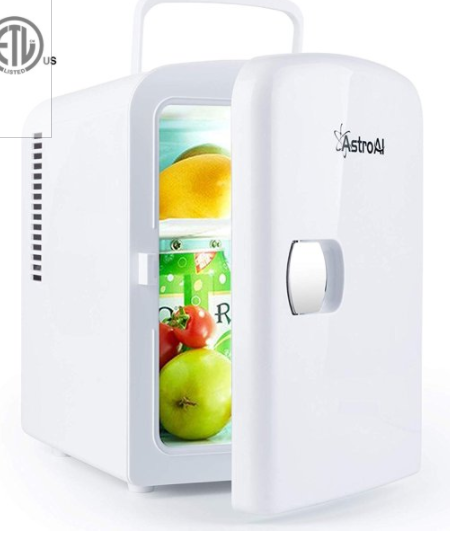 AstroAI Mini Fridge 4 Liter/6 Can AC/DC Portable Thermoelectric Cooler and Warmer for Skincare, Foods, Medications, Home and Travel