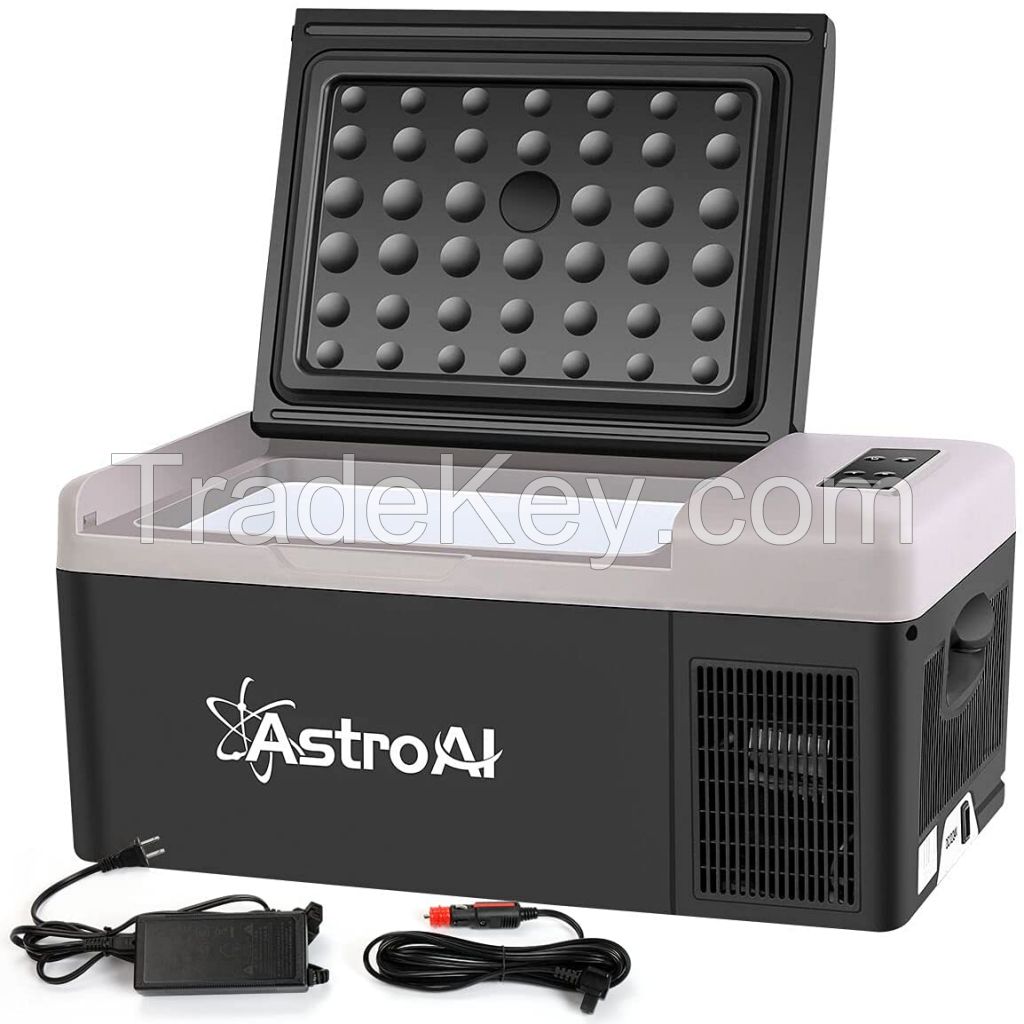 AstroAI Portable Freezer 12 Volt Car Refrigerator 16 Quart(15 Liter) Fridge for Car, RV, Van, Vehicle, Boat, Portable Freezer (-4â„‰~68â„‰) for Camping, Travel, Fishing Outdoor â€” 12/24V DC and 100/240V AC