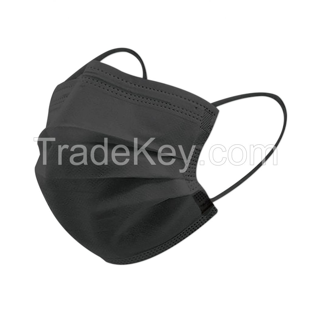 RS-L1777 Non-woven fit mask Free size Black 50 sheets 3 layer structure