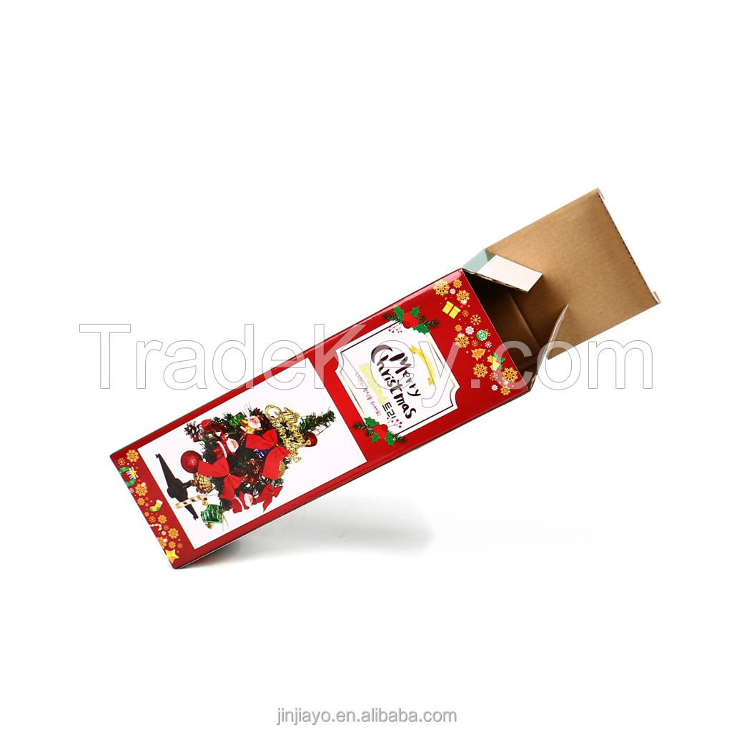 XMAS Custom Logo Corrugated Paper Box for Christmas Packaging Craft paper Foil Hot Stamping Finish