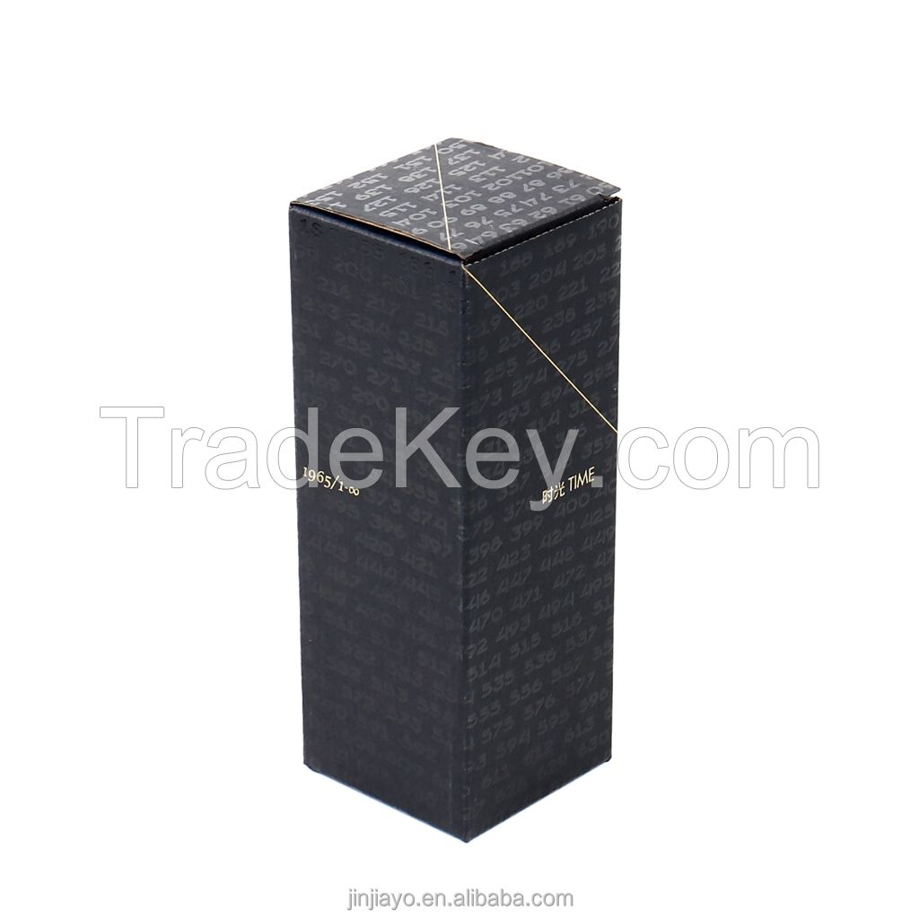 Jinayon Custom Logo Black Corrugated Paper Box for Cosmetic Packaging Perfume Craft paper Spot UV Foil Hot Stamping Finish