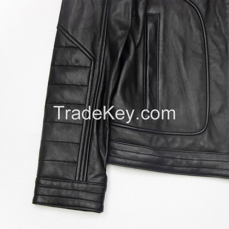 MEN'S WASHED GENUINE SHEEPSKIN LEATHER JACKET