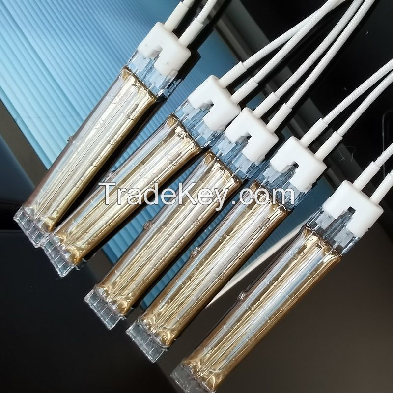 Twin 600W S Golden Half Coated Reflector Halogen IR Heater Lamp For Paiting Drying Infrared IR Lamp