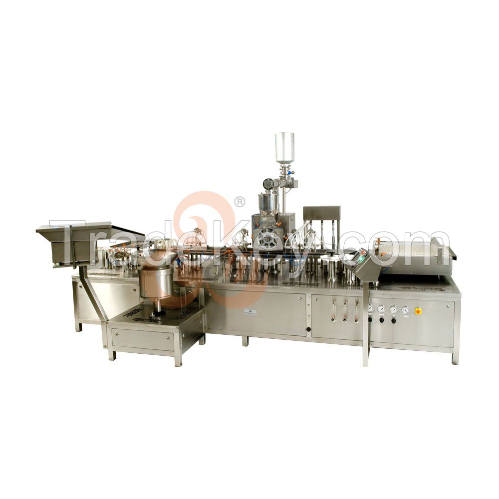 Automatic High Speed Injectable Dry Powder Filling and Eight Heads Injectable Liquid Filling with Rubber Stoppering Machine