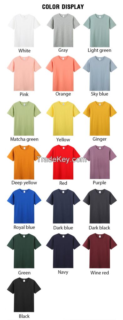 High Quality 210 gsm Custom Brand Logo Printing t-Shirt 100% Cotton Unisex Men t Shirts