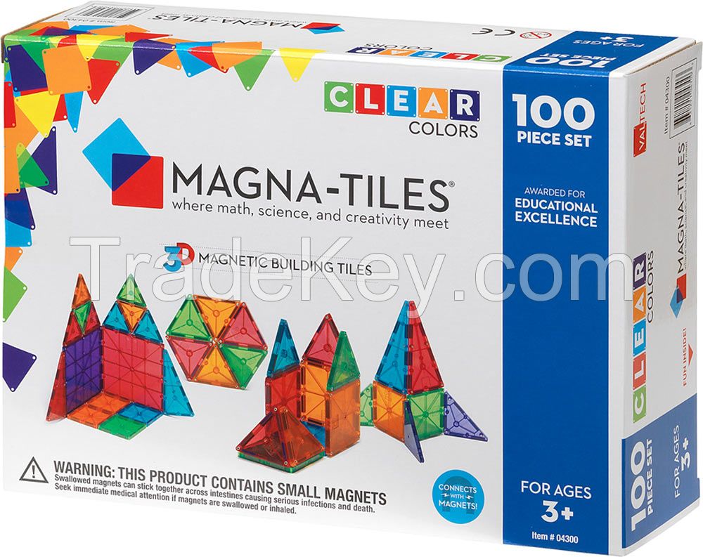 Magna-Tiles Clear Colors 100 Piece Set