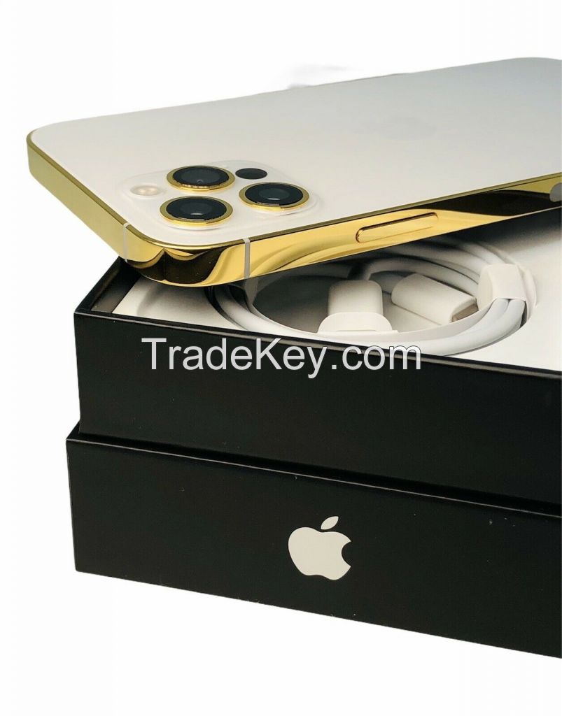 CUSTOM 24K Gold Plated Apple iPhone 12 Pro - 256 GB - Silver - Unlocked CDMA GSM