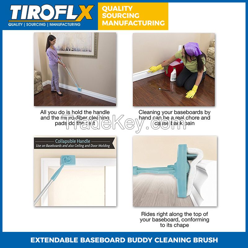 EXTENDABLE BASEBOARD BUDDY CLEANING BRUSH