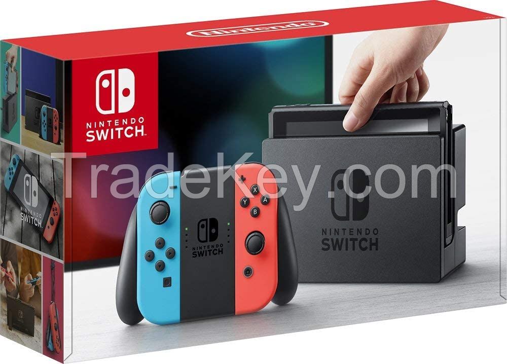 Nintendo Switch 32GB Console Video Games wIT 32GB Memory Card_Neon Red_Neon Blue Joy-Con