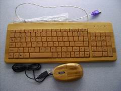 mouse and keyboard with bamboo frame