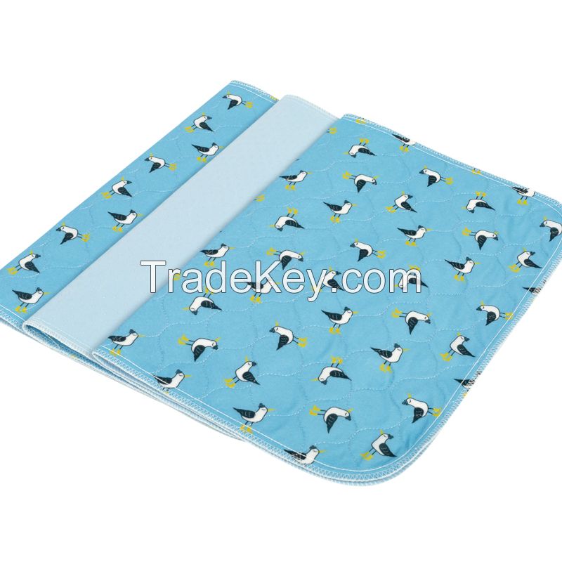 Custom Non-slip Absorbent Dog Washable Puppy Pads Waterproof Whelping Training Reusable Waterproof Pet Pad