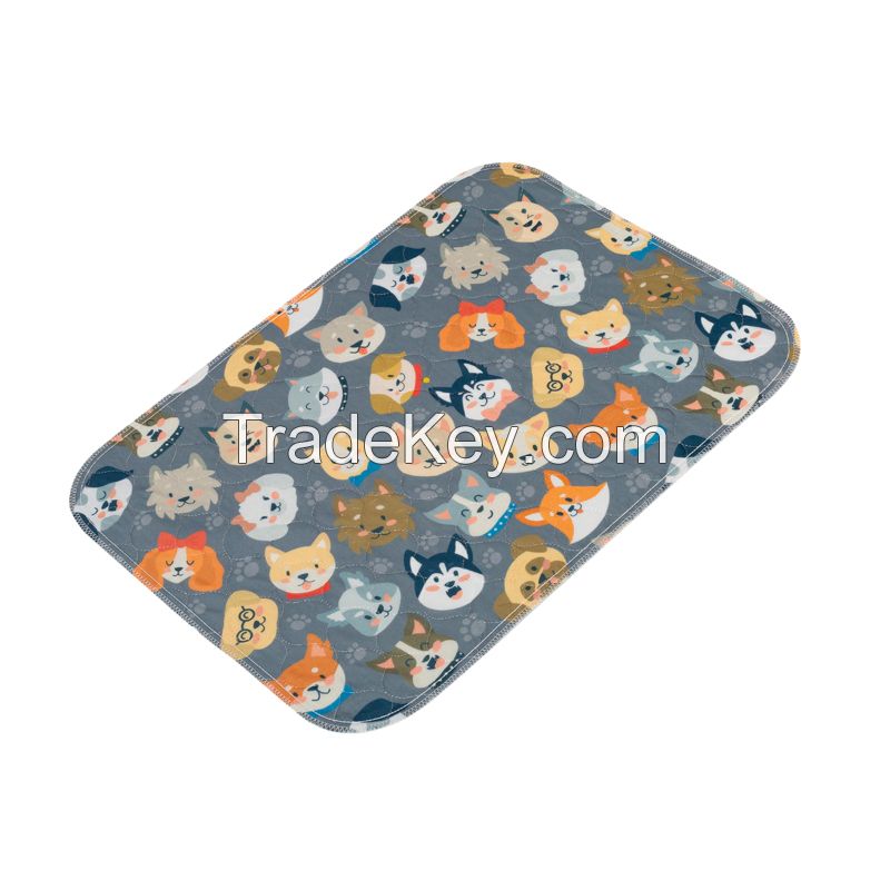 Custom Non-slip Absorbent Dog Washable Puppy Pads Waterproof Whelping Training Reusable Waterproof Pet Pad