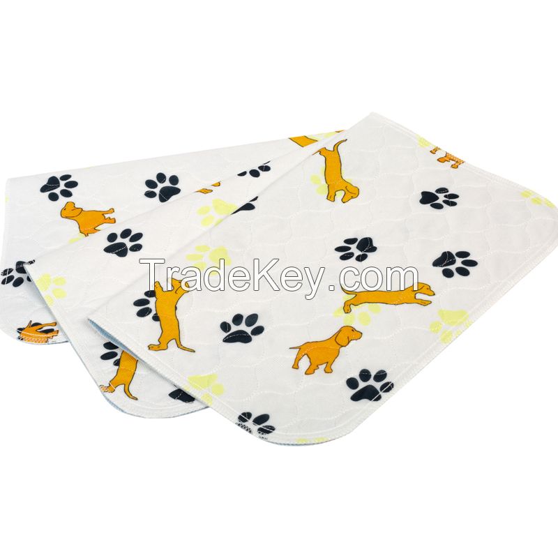 Custom Non-slip Absorbent Dog Washable Puppy Pads Waterproof Whelping Training Reusable Waterproof Pet Pad