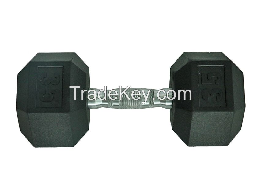 Rubber hex dumbbell