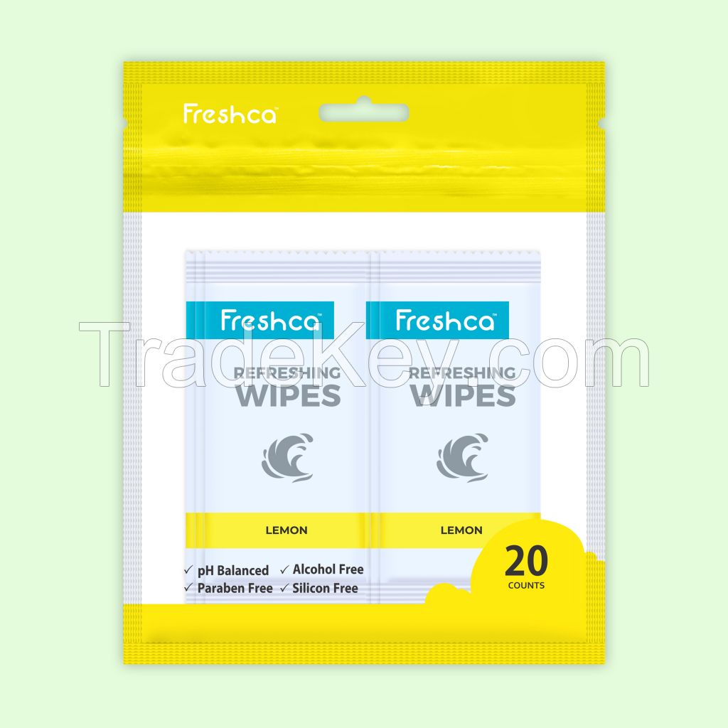 Freshca Refreshing Wet Wipes Lemon-20Pcs